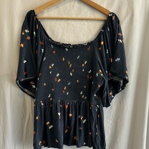 Cottagecore Smocked Floral Top